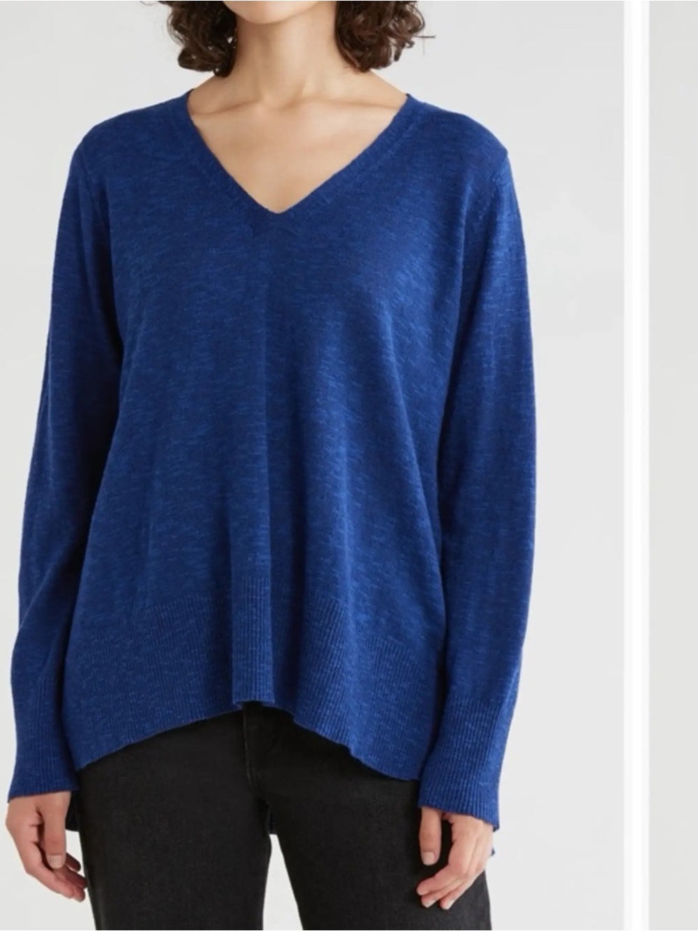 Eileen Fisher organic linen and cotton V-neck sweater